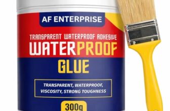 Crack Seal Glue 300gm with Brush Transparent Waterproof Resin Epoxy for Roof Leakage Crack Seal Agent Roof Water Leakage Solution Water Proof Glue for Waterproofing (300 GM / 1 PACK)
