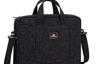 RIVACASE Anvik Laptop Bag 15.6 Inches Waterproof Compact Shoulder Bag for Notebooks Ultra Light Computer Bag for Women/Men/School/Travel/Business, Compatible with Laptop Macbook Pro 15.6 inch, Black