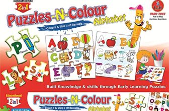 Negi Educational Alphabets Puzzle-N-Colour 2 in 1,Reusable Fun Activity for Kids,Colour It and Wipe It Off! (Alphabets)