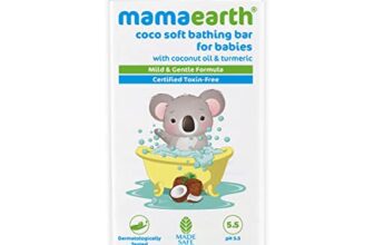 Mamaearth Coco Soft Bathing Bar for Babies, pH 5.5, with Coconut Oil & Turmeric – Pack of 2 * 75g