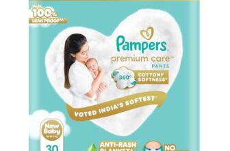 Pampers Premium Care Pant Style Baby Diapers XS 30 Count | No Marks Design | Voted India’s #1 Softest Diaper | All in 1 diaper with 360 Cottony Softness