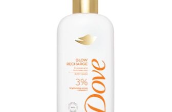 DOVE Glow Recharge Serum Body Wash, 300 ml, for Glowing and Refined Skin, with 3% Brightening Serum and Vitamin C, Dermatologist Co-Created, Sulfate-Free