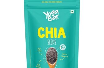 Yogabar Roasted Chia Seeds Grade – Black Calcium, Iron & Zinc – Diet Food Healthy Snacks 250g