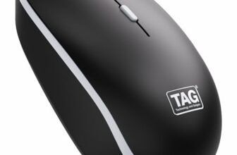 TAG WM500 Black/Grey Wireless Mouse, 2.4GHz USB Receiver, Dedicated DPI Button (800/1200/1600), 4 Buttons, Ambidextrous & Light, Power-Saving, 10m Range, 1x AA Battery, Supports Windows/Mac/Linux/iOS