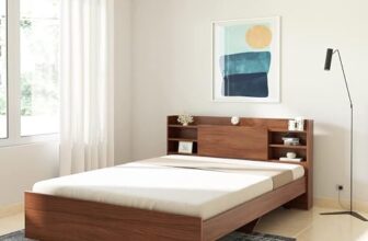 Amazon Brand – Solimo Picton Engineered Wood Queen Size Bed Without Storage (Asian Walnut)