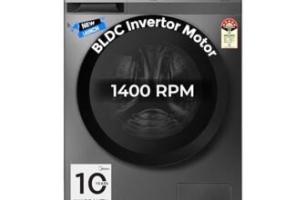 Midea 7 Kg 5 Star Fully Automatic Front Load Washing Machine with Inverter Motor, Self Clean Drum Technology, 15 Wash Programs (MFG17W70B/T-IND, Titanium Grey)