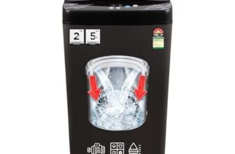 Midea 7.5 Kg 5 Star Fully Automatic Top Load Washing Machine, Spiral Stream Tub, Dual Waterfall, 6 Petal Pulsator, Magic Filter (MWMTL075FP0PNMB, Auto Restart, Mid Black)