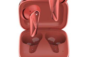 Noise Buds N2 Pro Truly Wireless Earbuds with ANC (Up to 32dB), 70H Playtime, Dual Pairing, InstaCharge (10 Min = 200 Min), Bluetooth v6.0, Metallic Finish – Aurora Red