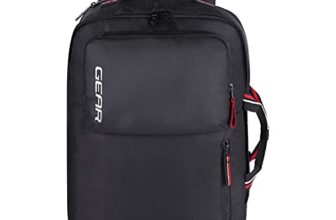 Gear Workspace 18 Ltrs Hybrid Briefcase Laptop Backpack (Black-Red), One Size (BKPWRPHYD0101)