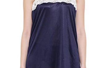 Clovia Women’s Satin Nightslip in Navy (NS0288H08_Blue_Medium)