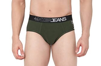 Underjeans Men Olive Cotton Blend Brief
