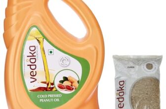 Amazon Brand – Vedaka Cold Pressed Groundnut (Peanut) Oil, 5 liters Material : vegetarian & Amazon Brand – Vedaka Whole Cumin, 500g