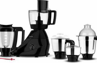 Butterfly Rapid Food Processor 750 W Juicer Mixer Grinder(MAGIC / MAGIC 5 JAR | 5 Jars | Atta Kneading, Veggie Chopping Features and India’s First cool touch Chutney Jar with Air-Gap Cooling | Black)