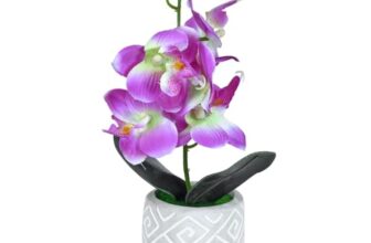 Cortina Artificial Bonsai for Decoration | Plastic Bonsai with Pot | Aesthetic Room Decor, Home Decor, Living Room Decor & Bedroom Decor | Great for Gifting – Rose – 7x8x20 CM