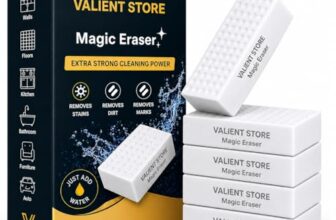 Magic Eraser Cleaning Sponge for Walls, Kitchen & Bathroom – Multi-Surface EVA Foam Scrubber Removes Tough Stains, Marks & Dirt with Just Water | Non-Scratch Cleaning Pad (Pack of 5)