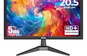 Foxin 20.5 inch (52.07 cm) Crystal Flat LED Monitor | HD 1600 x 900p True Pixel Display | HDMI & VGA Input | 5ms | 60Hz | Slim & Wall Mountable | 16.7M Colors | Desktop/Office/CCTV Use | Black