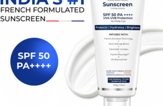 Aqueria Sunscreen – SPF 50 PA++++ Brightening & Hydrating French Multi-Active SPF | Niacinamide, Tranexamic Acid(100 g)
