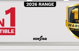 Kenstar 2026 Model 1 Ton 3 Star Split Inverter 5-in-1 Convertible with Rapid Cool Technology AC(103IPG26WKS, White)