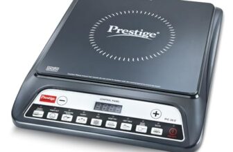 Prestige PIC 20 1600 Watts Induction Cooktop | 4KV Surge Protection | 8 Preset Indian Menu Options & Timer | Soft Touch Button | Easy to Clean | Portable | Black | 1Y Warranty | BIS
