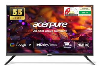 Acerpure 140 cm (55 inch) Swift Series UHD LED Smart Google TV AP55UG51ASFTD Model (Black)