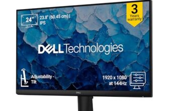 Dell SE2426H 23.8-Inch Full HD IPS Panel Monitor (Black) Ultra-Thin Bezels, Flicker-Free Display, Comfortview Plus, HDMI & VGA Connectivity – Sleek Design for Home & Office