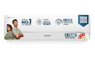 Voltas 1.5 ton 3 star,New star rated, Rating Inverter Split AC (Copper, Convertible 5-in-1 Cooling Mode, 2-Way Air Swing, Anti-dust Filter with Anti Microbial Coating, Auto Clean (183INV CAV, White)
