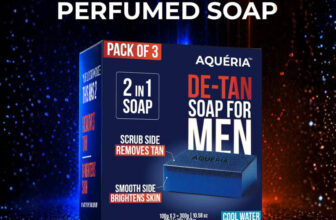 Aqueria De-Tan & Brightening 2-in-1 Bath Soap for Men | Cool Water Fragrance(3 x 100 g)