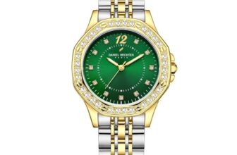 Daniel Hechter Paris Vendome Collection Analog Watch for Women with Crystal Studded Bezel, Crystal Accents and Stainless Steel Strap