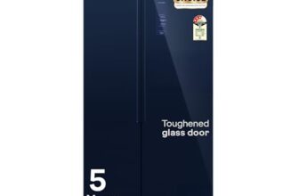 Godrej 600L 3Star 5 Years Comprehensive Warranty Smart Convertible Zones | Toughened Glass Door | Side by Side Refrigerator (2025 Model, RS EONVELVET 646C RIT SM BL, Storm Blue)
