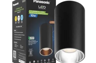 Panasonic 18W Cylindrical Surface Spot Light, Silver Reflector, Ceiling Light for Home with Silver Reflector (Cool White – PDSM01187)