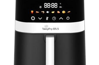 INALSA Air Fryer 5.5 ltr|1400 W with Air Crisp Technology|Air-Fryer with Digital Display|8 Preset Menu & Function Symbols|Air fry, Bake,Roast,Reheat,Dehydrate|Airfryer Recipe book(Tasty Fry D5.5)