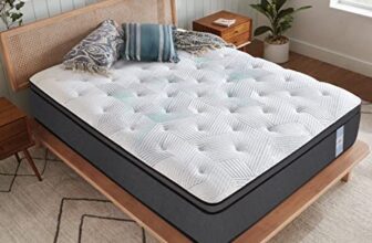 Springtek Eurotop Hybrid Latex Mattress | Euro Top 8 Inches Pocket Spring Queen Size Gadda | GOLS CERTFIED Natural PINCORE Dunlop Latex |78×60 Inch