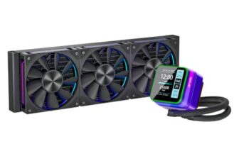 Ant Esports Glacius 360 AIO Liquid Cooler|2.8″ LCD Display|Intel LGA1851, AMD AM5|High-Performance FAN 2000 RPM, 86 CFM, 3.54 mmH2O of Static Pressure|Magnetic Temperature Monitoring Display
