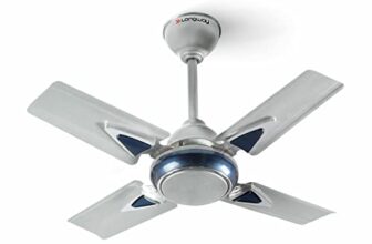 LONGWAY Starlite-1 P1 600 mm/24 inch Ultra High Speed 4 Blade Anti-Dust Decorative 5-Star Rated Ceiling Fan (Silver Blue, Pack of 1)