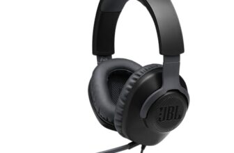 JBL Quantum 100 Wired Over Ear Gaming Headphones with Mic, 40mm Realistic Dynamic Drivers, Detachable Boom Mic, 1kHz Sensitivity, Memory Foam Cushioning, PC/Mobile/PS/Xbox/Nintendo/VR Compatible-Black