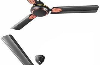 LONGWAY Kiger P2 1200 mm/48 inch Ultra High Speed 3 Blade Anti-Dust Decorative Star Rated Ceiling Fan 2 Years Warranty (Smoked Brown, Pack of 2)