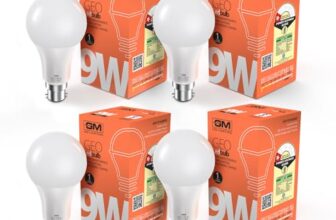 GM GEO 9 Watt LED Bulb | Excellent CRI | Zero Maintenance | High Durability | 85% Energy Saving | Surge Protection | Cool Day Light | Multiple Wattages | Eco-Friendly – Pack of 4