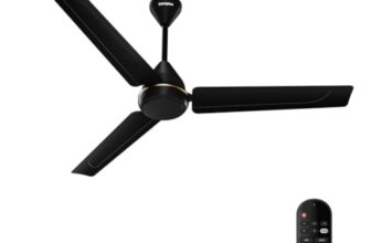 Crompton Energion Hyperboost 1200mm BLDC Ceiling Fan | Point Anywhere Remote Control | BEE 5 Star Rated Energy Efficient | Superior Air Delivery | 3 Year Brand Warranty | Matte Black