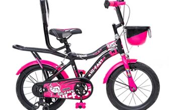HI-Fast 16 inch Kids Cycle for 4 to 7 Years Boys & Girls with Training Wheels & Carrier (KIDOZ-16T-95% Assembled), Pink,Rigid
