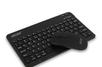 Acer Nano Pad Rechargeable Bluetooth Keyboard & Mouse Combo, 3 DPI Upto 1200 DPI, 78 Keys Anti Slip Back, Ultra Thin Design for Tablet, Laptop, Mobile, 10m Working Distance, Scissor Footed (Black)