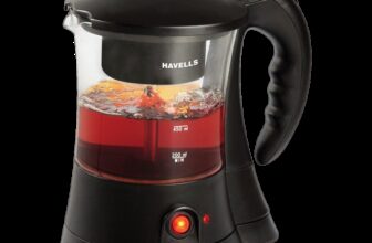 HAVELLS Crystal Indicator Light | Transparent Glass Carafe 600 W Coffee Maker(Black, Trasparent)