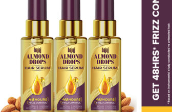 Bajaj Almond Drops Hair Serum with Almond Oil & Vitamin E for 48 hrs Frizz Control(150 ml)