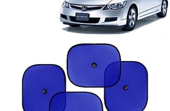 KINGSWAY Car Window Curtain Sticky Sun Shades Compatible with Honda Civic, (Year 2006-2015), Universal Fit Sunshades for Side Window, Rear Window, Blue Color, 4 Pieces