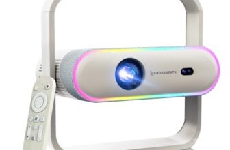 Crossbeats Lumex Prism 4K Support Ultra HD Projector for Room, Native 1080P Full HD Home Theatre Projector, 750 ANSI Lumens, WiFi 6, Auto Focus, 4D Keystone, RGB Lighting, 20W Speaker