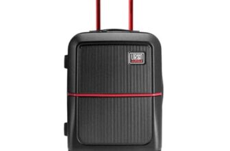 Urban Jungle Polycarbonate 360 Degree by Safari, Premium Cabin Trolley Bag, Small (55 Cm) Suitcase with USB Charging Socket, 8 Silent Wheel, Hardside Travelling Luggage for Both Unisex (Black)