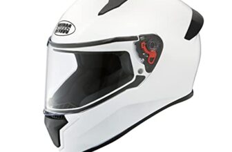 Studds Thunder Full Face Helmet with Clear Visor (White M)