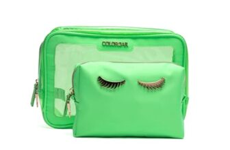 Colorbar Polyester Lips & Lashes Casual Box Pouch (Set Of Two) – Neon Green