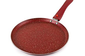 Cello Cookwell Non Stick Granite Dosa Tawa with Detachable Handle, Wine Red, Dia – 280mm