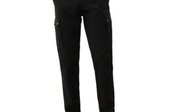 Nobero Men Regular Fit Woven Cargo Pants(1M-BWWP-R0019-BL2_Black_S)