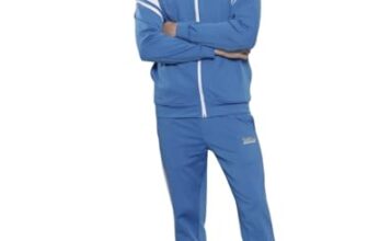 The Indian Garage Co Men Blue Regular Fit Placement Printed Front Open High Neck Sweatshirt & Jogger